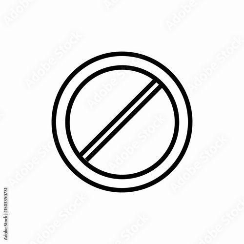 No entry circle warning icon vector sign