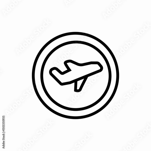 Airplane flight travel icon vector sign