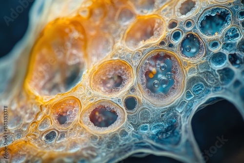 Detailed view of advanced laboratory equipment showcasing metallic compounds under magnification in a bright environment