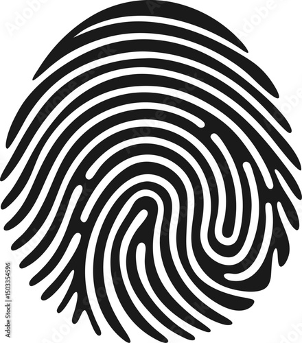 Detailed black and white fingerprint illustration showcasing uniqueness and identification concepts.