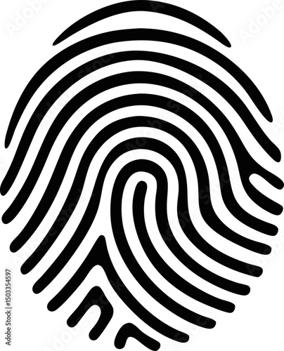 Detailed black and white fingerprint illustration demonstrating security and personal identification