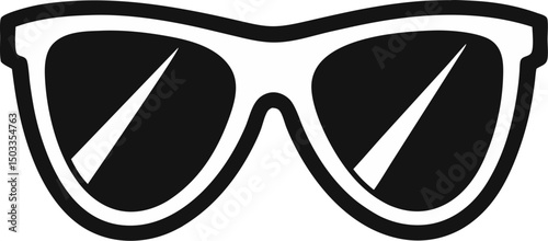 Stylish black and white sunglasses vector illustration for fashion and summer concepts