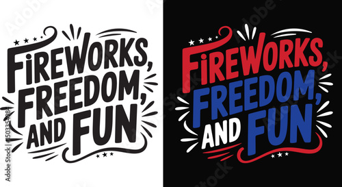 American independence day hand lettering typography Design, t-shirt, poster, sticker, background. USA. Happy 4th of July. vector illustration.