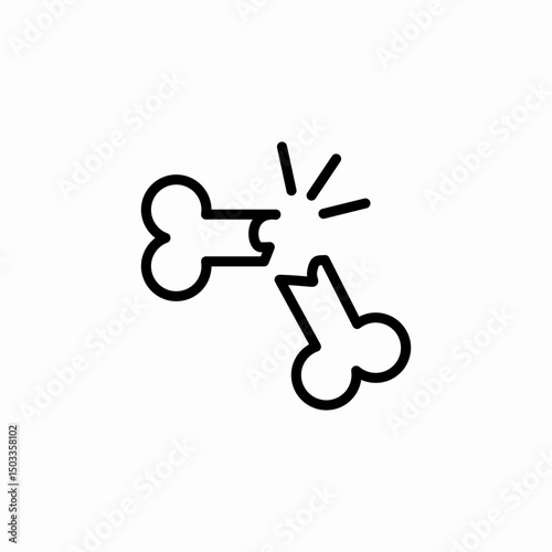 broken bone icon sign vector