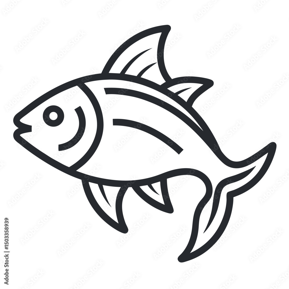 Fototapeta premium vector illustration of a fish isolated icon on white background