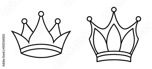 Set Hand drawn crown silhouette