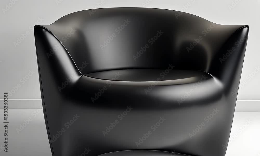 Sleek Black Armchair in Minimalist Setting