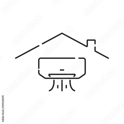 Air conditioner editable stroke outline icon