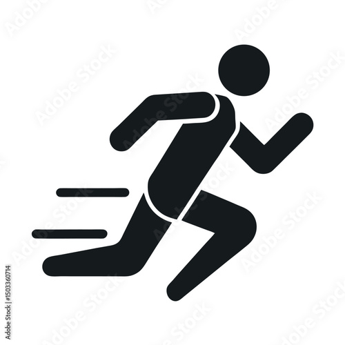 running man icon isolated silhouette icon on white background