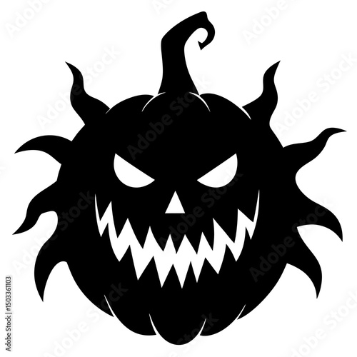 Scary pumpkin silhouette