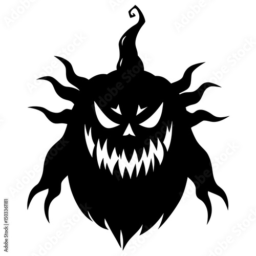 Scary pumpkin silhouette