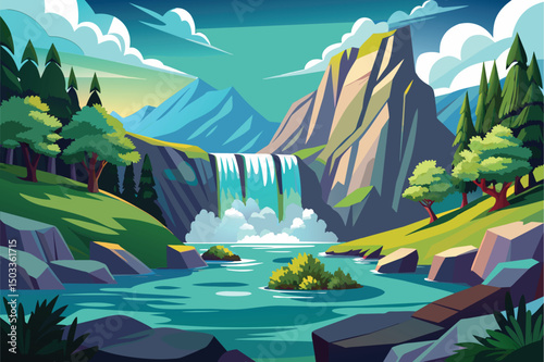The water from the spring flows along the riverbed