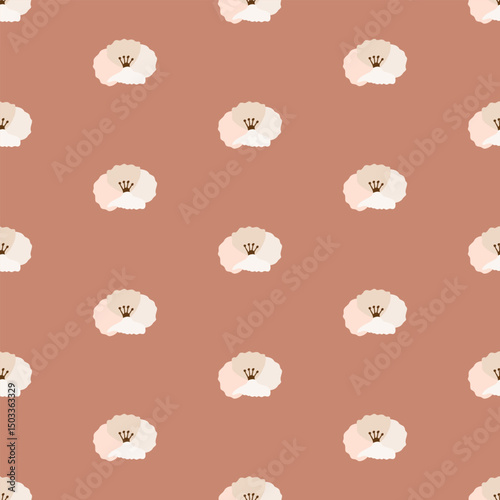 Seamless pattern of hand drawn poppy flowers on isolated background. Design for springtime, mother’s day, scrap booking, nursery decor, home decor, paper crafts, invitation design. 