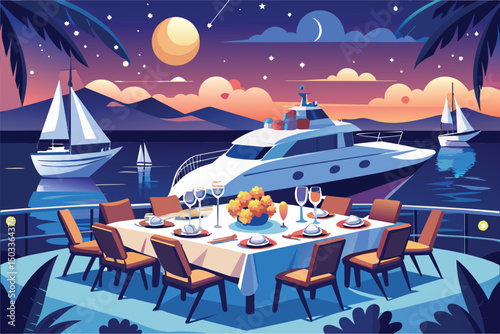 Dinner on board the ship