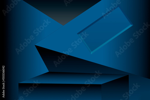 3D abstract stage background image with triangles.