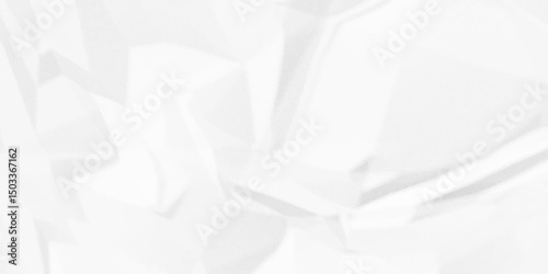 Rough and textured in white paper. White crumpled paper Blank white crumpled and creased paper poster.