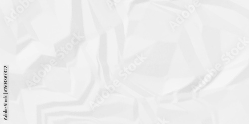 Rough and textured in white paper. White crumpled paper Blank white crumpled and creased paper poster.
