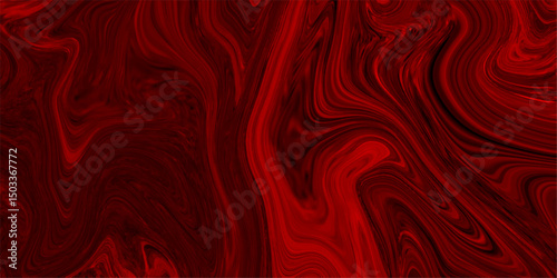 Abstract Liquid marble print with red and dark lines mixed texture. Acrylic painting with colorful shiny gradient Design Projects and Text. Seamless background, print with red and dark lines mixed