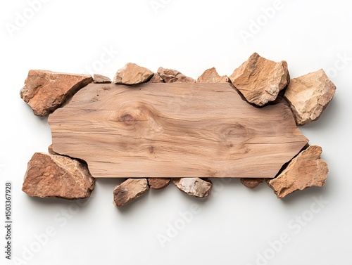 Rustic Wood and Stone Mockup with Peeling Edges