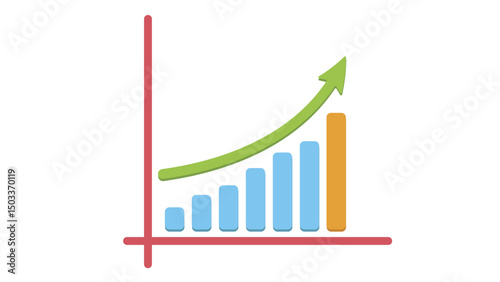 business graph on white background