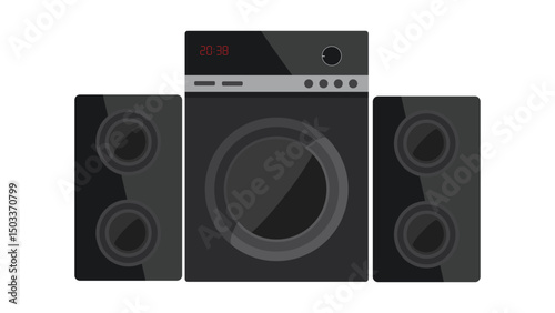 audio speakers isolated on white background