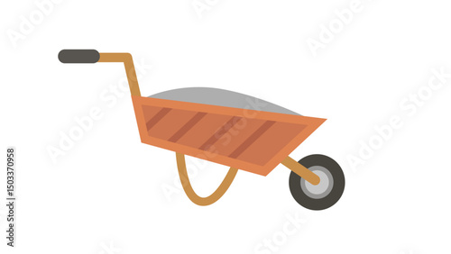 old wheelbarrow isolated on white