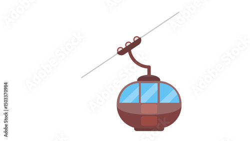 cable car isolated on white