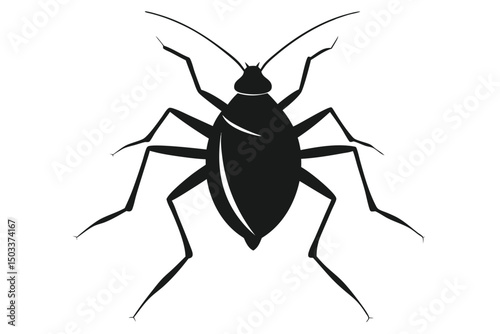 silhouette of a black beetle