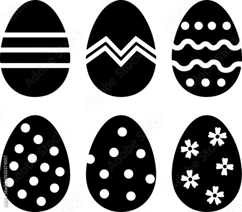 Decorative Easter Eggs Silhouettes vector