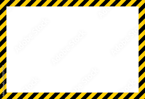 Yellow and black caution warning tape frame. Rectangle warn frame. designed for industrial safety. Caution tape border and safety stripe