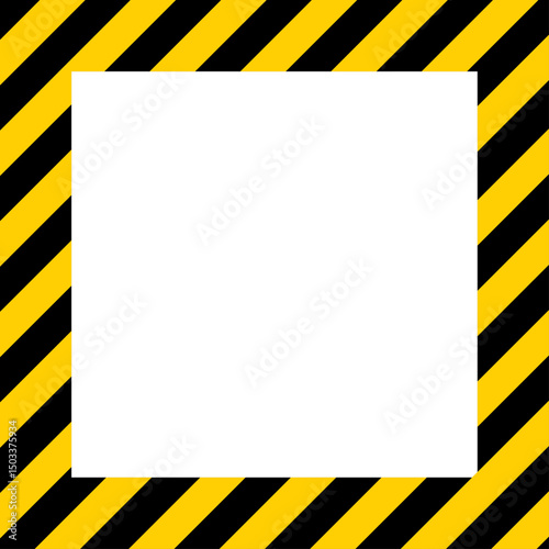 Yellow and black caution warning tape frame. square and rectangle Frame. designed for industrial safety. Caution tape border and safety stripe. roadwork construction
