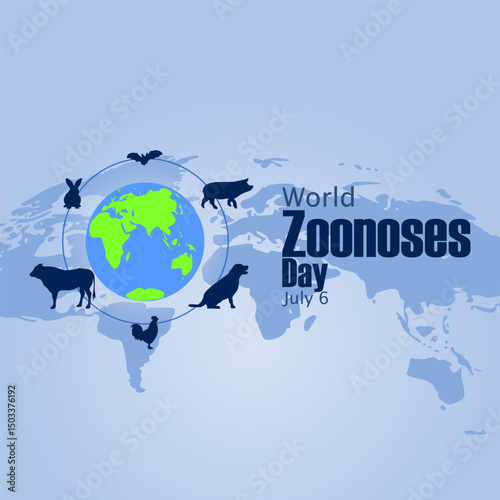 vector graphic of World Zoonoses Day, ideal for World Zoonoses Day celebration.