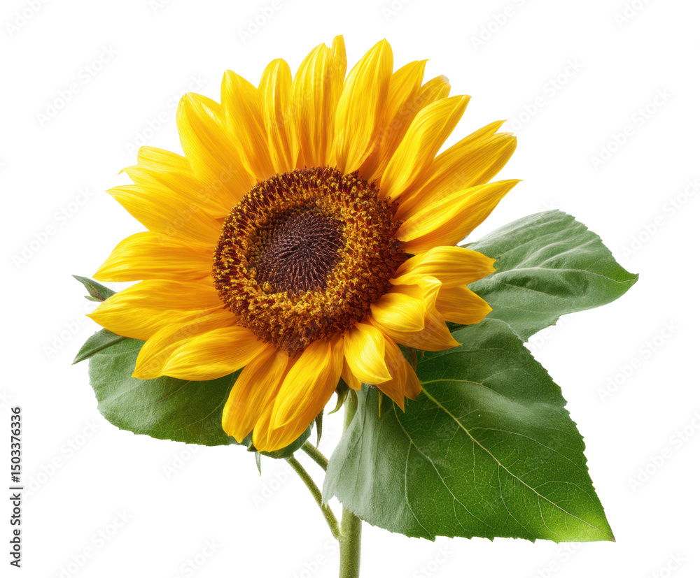 Naklejka premium Bright sunflower with vibrant petals representing summer beauty