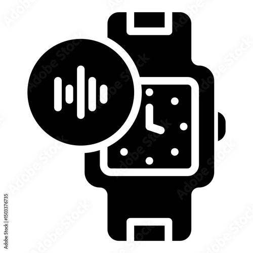 smartwatch wave solid icon	
