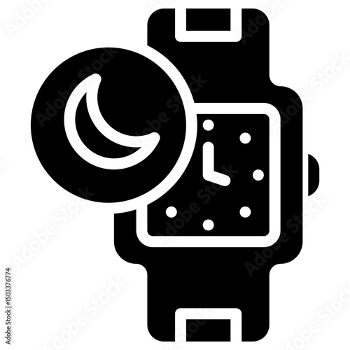 smartwatch nightmode solid icon