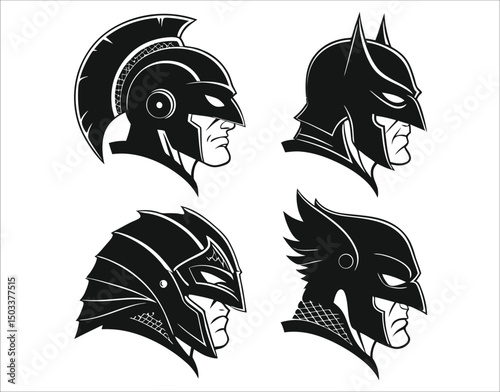 Action Mask Silhouettes - Superhero Style