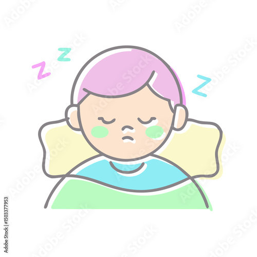 Sleeping child icon showcasing peaceful expression 