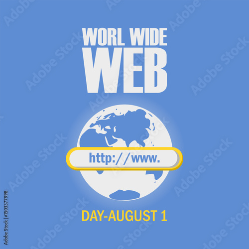 vector graphic of World Wide Web Day, ideal for World Wide Web Day celebration.