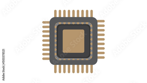 computer chip on white background