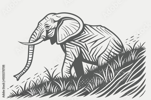elephant in the grass