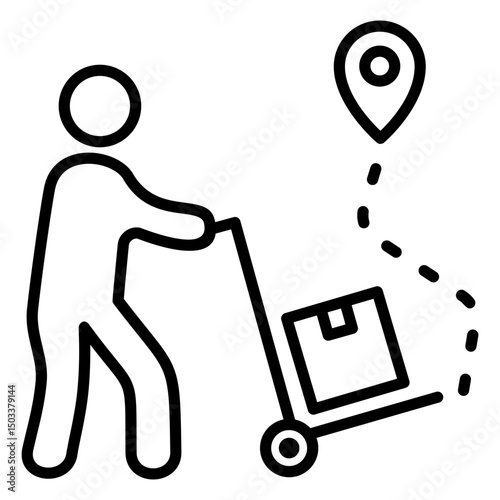 Last Mile Delivery Outline Icon