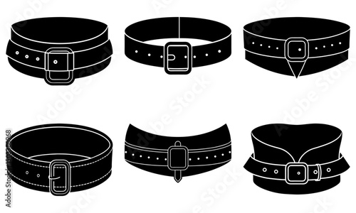 Trendy Belt silhouette vector