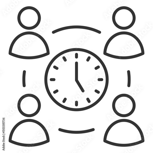 Time Management Outline Icon