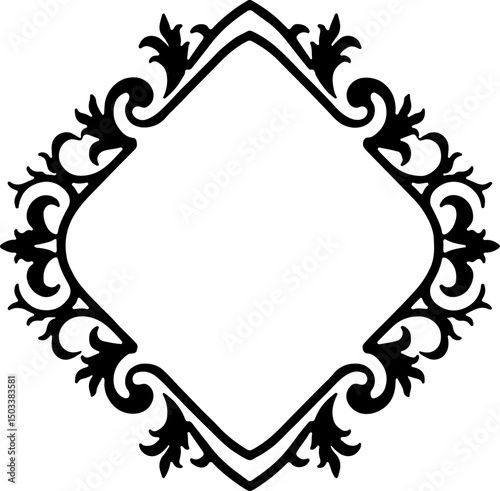  Floral Wreath Silhouette vector