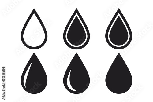 water drop vector silhouettes