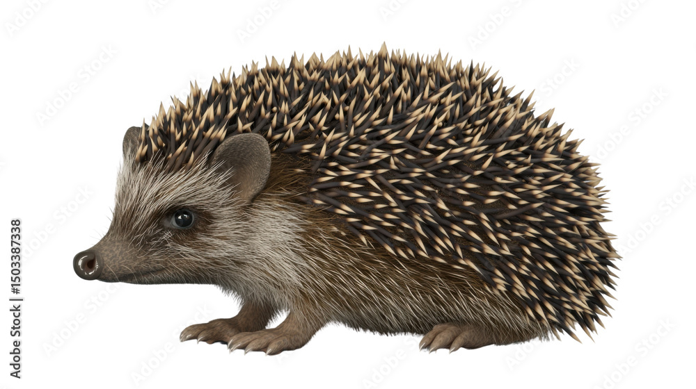 European hedgehog walking on transparent background European hedgehog walking on transparent background