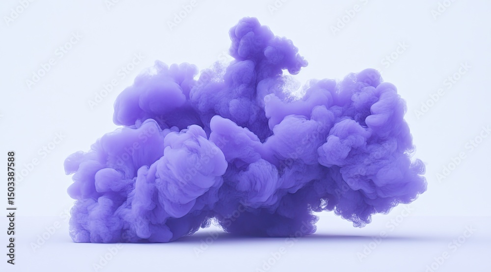 Obraz premium Lavender ink cloud floats on a light gray background