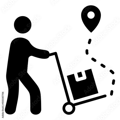 Last Mile Delivery Glyph Icon