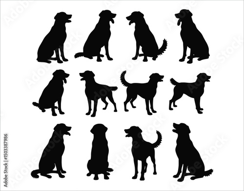 Dog Silhouettes Bundle – Golden Retriever Pet Poses