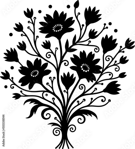 Elegant Damask Motif floral ornament vector 